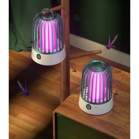 Gray Electric Mosquito Killer Lamp with Dual Modes - 1200MA USB Rechargeable