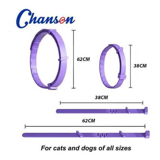 Purple Calming Collars for Cats - Natural Anxiety Relief, Adjustable, 4 Pack