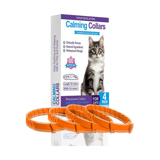 Oange Calming Collars for Cats - Natural Anxiety Relief, Adjustable, 4 Pack