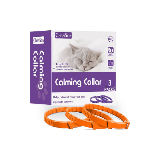 Oange Calming Collars for Cats - Natural Anxiety Relief, Adjustable, 3 Pack (2 set/6PCS)