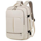 Large Capacity Travel Backpack with USB Charging Port - Beige