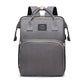 Multifunctional Diaper Backpack with Mosquito Net and Insulated Pockets -Gray