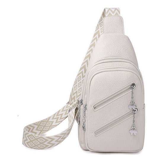 Waterproof Crossbody Sling Bag with Adjustable Strap - White