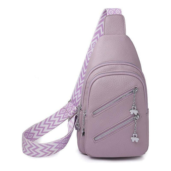 Waterproof Crossbody Sling Bag with Adjustable Strap - Purple