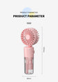 Portable 4-Speed Mini Spray Fan with Moisturizing Function - F2 Black (2PCS)