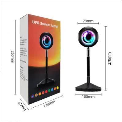 UFO RGB Sunset Projection Lamp with 16 Colors and Remote Control - Black