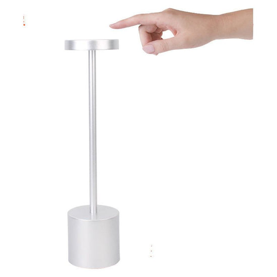 Touch-Control LED Table Lamp with Adjustable Color Modes - Silver