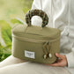 Portable Waterproof Cosmetic Bag with Handle - Pale Green