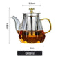 Elegant Glass Teapot with Gold Handle and Stainless Steel Infuser - 600ml Capacity
