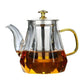 Elegant Glass Teapot with Gold Handle and Stainless Steel Infuser - 600ml Capacity
