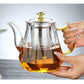 Elegant Glass Teapot with Gold Handle and Stainless Steel Infuser - 600ml Capacity