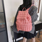 Lightweight Quilted Nylon Backpack with Adjustable Straps - Watermelon Red