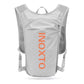 Lightweight Hydration Running Vest with 5L Capacity and Reflective Strips, Gray backpack with orange text