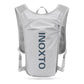 Lightweight Hydration Running Vest with 5L Capacity and Reflective Strips, Gray backpack with Dark blue text