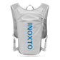 Lightweight Hydration Running Vest with 5L Capacity and Reflective Strips, Gray backpack with Blue text