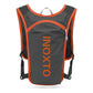 Lightweight Hydration Running Vest with 5L Capacity and Reflective Strips, Dark Gray backpack with orange text