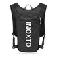 Lightweight Hydration Running Vest with 5L Capacity and Reflective Strips, Black backpack with white text