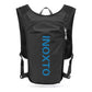 Lightweight Hydration Running Vest with 5L Capacity and Reflective Strips, Black backpack with blue text