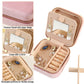 2PCS Green Portable Travel Jewelry Box with Mirror and Compartments