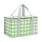 2PCS Green Insulated Picnic Lunch Bag with Checkered Design, Thermal Storage for Hot and Cold Items