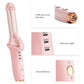 Pink Mini Cordless Hair Curler with Adjustable Heat Settings and USB Charging