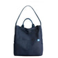 Blue Minimalist Nylon Tote Bag with Adjustable Shoulder Strap, Large Capacity