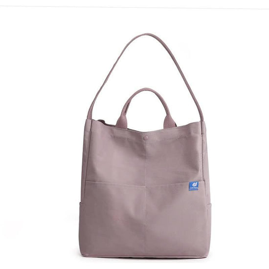Purple Minimalist Nylon Tote Bag with Adjustable Shoulder Strap, Large Capacity
