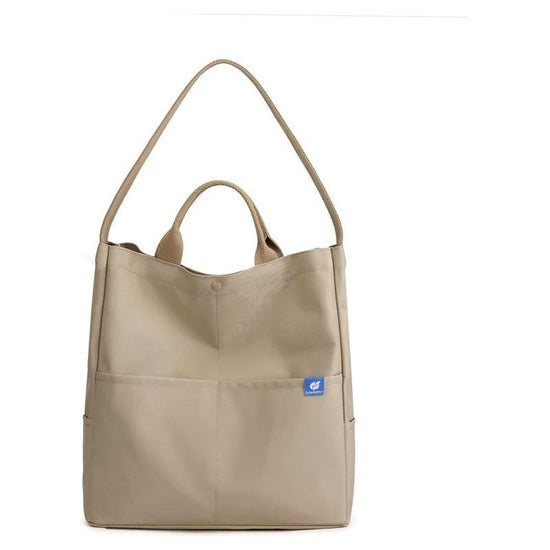 Apricot Minimalist Nylon Tote Bag with Adjustable Shoulder Strap, Large Capacity