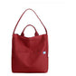 Red Minimalist Nylon Tote Bag with Adjustable Shoulder Strap, Large Capacity