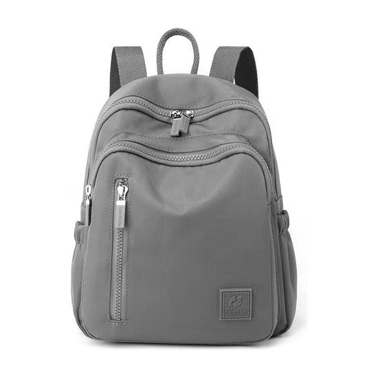 Gray Mini Nylon Multi-Compartment Backpack - Lightweight and Stylish Everyday Bag