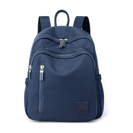 Blue Mini Nylon Multi-Compartment Backpack - Lightweight and Stylish Everyday Bag