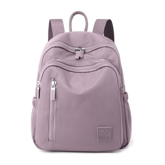 Purple Mini Nylon Multi-Compartment Backpack - Lightweight and Stylish Everyday Bag