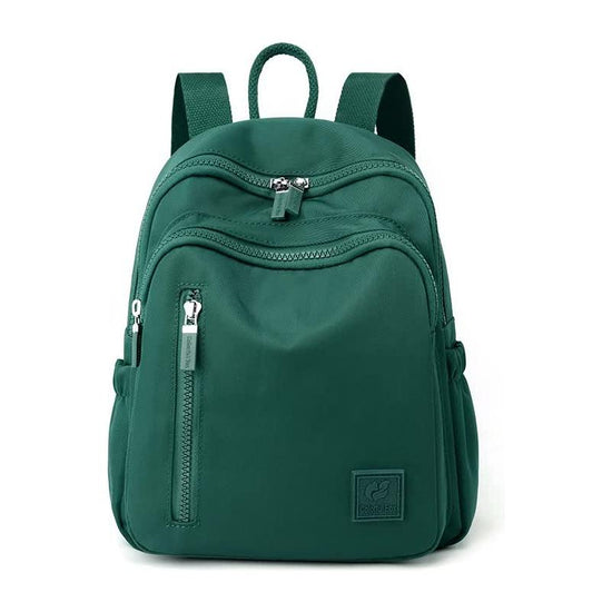 Dark Green Mini Nylon Multi-Compartment Backpack - Lightweight and Stylish Everyday Bag