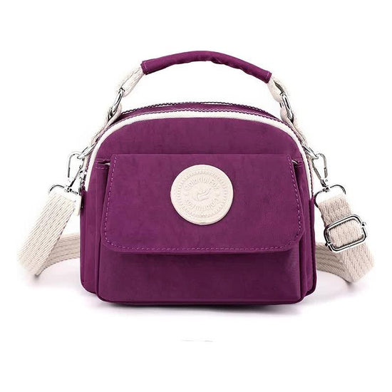 Purple Compact Nylon Crossbody Bag - Stylish and Versatile Shoulder Purse