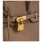 Coffee Elegant PU Leather Handbag with Lock Decoration - Bag for Women