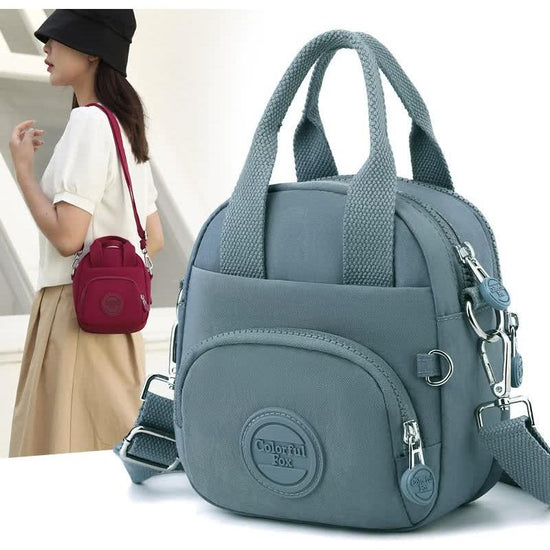 Green Mini Waterproof Nylon Backpack - Lightweight Casual Crossbody Bag