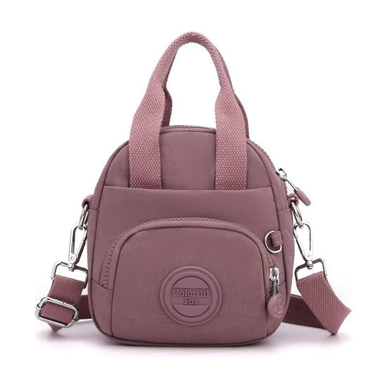 Deep Bean Paste Color Mini Waterproof Nylon Backpack - Lightweight Casual Crossbody Bag