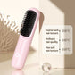 Beige Rechargeable Wireless Hair Straightening Brush - Sleek and Portable Styling Tool