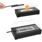 Portable Detachable Tabletop Bioethanol Fireplace - Black Rectangular Design with Glass Shields