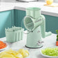 Green Multifunctional Manual Rotary Vegetable Slicer with 10 Blades – Safe and Easy-to-Use