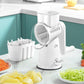 White Multifunctional Manual Rotary Vegetable Slicer with 10 Blades - Safe and Easy-to-Use