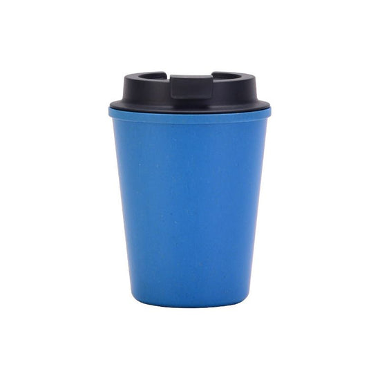 Blue 350ml Wheat Straw Double-Layer Coffee Cup - Eco-Friendly and Lightweight