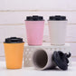 Blue 350ml Wheat Straw Double-Layer Coffee Cup - Eco-Friendly and Lightweight