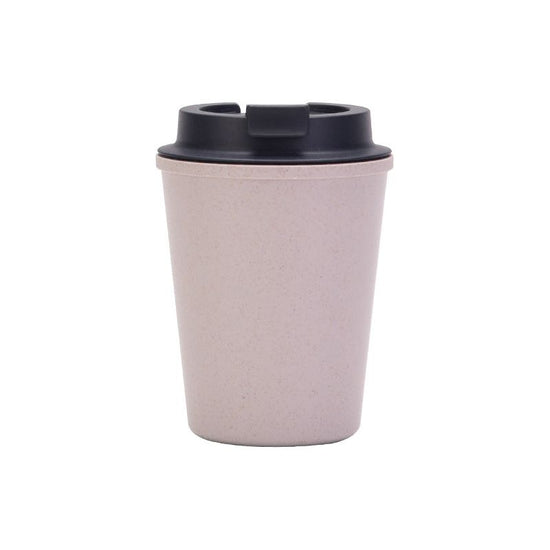 Gray 350ml Wheat Straw Double-Layer Coffee Cup - Eco-Friendly and Lightweight