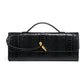 Black Elegant PU Leather Clutch Bag with Snake Print Design - Multi-color Options