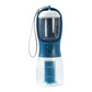 Dark Blue 3-in-1 Portable Pet Water Bottle with Food Storage and Waste Bag Dispenser - 300mL Capacity