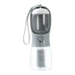 Gray 3-in-1 Portable Pet Water Bottle with Food Storage and Waste Bag Dispenser - 300mL Capacity