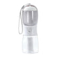 White 3-in-1 Portable Pet Water Bottle with Food Storage and Waste Bag Dispenser - 300mL Capacity