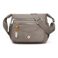 Coffee Nylon Crossbody Bag with Multiple Compartments - Compact and Stylish Design