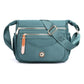 Light Blue Nylon Crossbody Bag with Multiple Compartments - Compact and Stylish Design